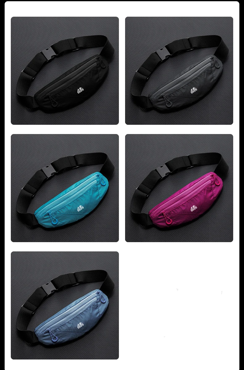 HUALIAN Nylon waterproof Fanny Pack Waist Bag Bum Pack Bag Sport Running belt for men women