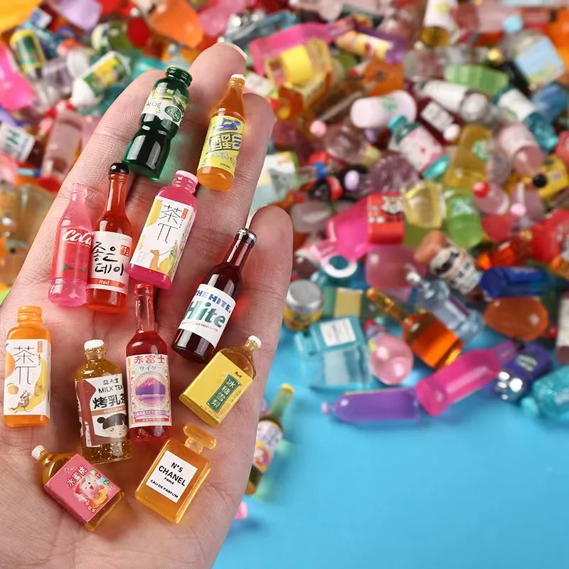 Mix Resin Simulation Bottle DIY Craft Scrapbook Cabochons for Bows Phone Shell Patch Decor Food Toys Materials