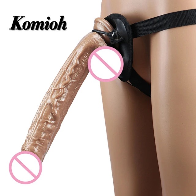Komioh wholesale long thick bemassive bulk cheap strap on 12 inch brown large dildo big huge