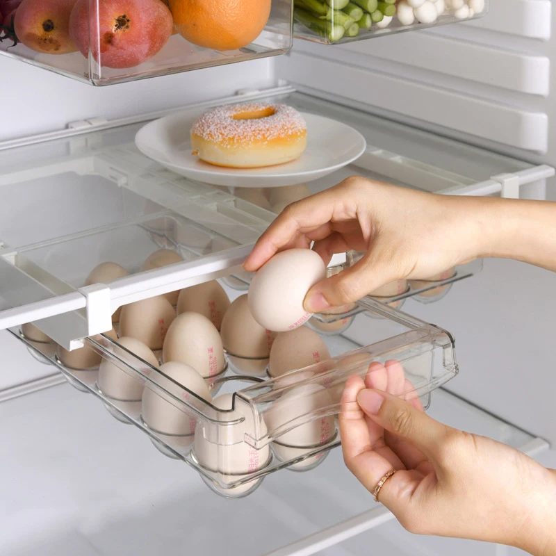 Fridge Food Pantry Freezer Clear Plastic Refrigerator Organizer Bins Egg racks Fruit Vegetable Storage Box