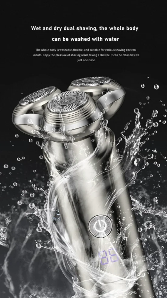 High-Power Multi-Functional USB Rechargeable and Washable for Face and Whole Body Electric Shaver Use in Household