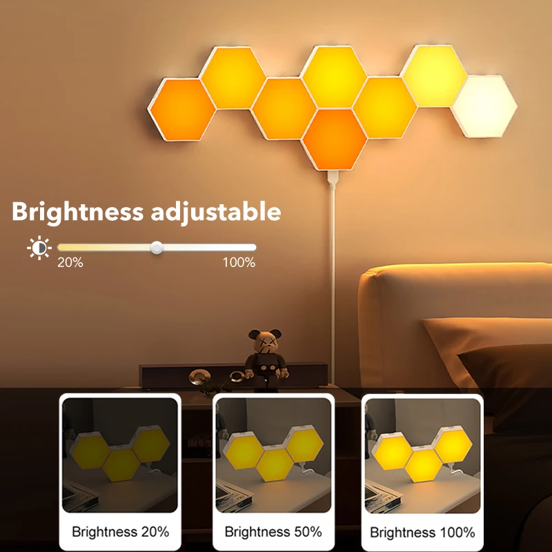 Rechargeable 5V USB Smart Decorative Wall Lamp with RGB Remote Control ABS Material for Bedroom for Hotels and Internet Cafes
