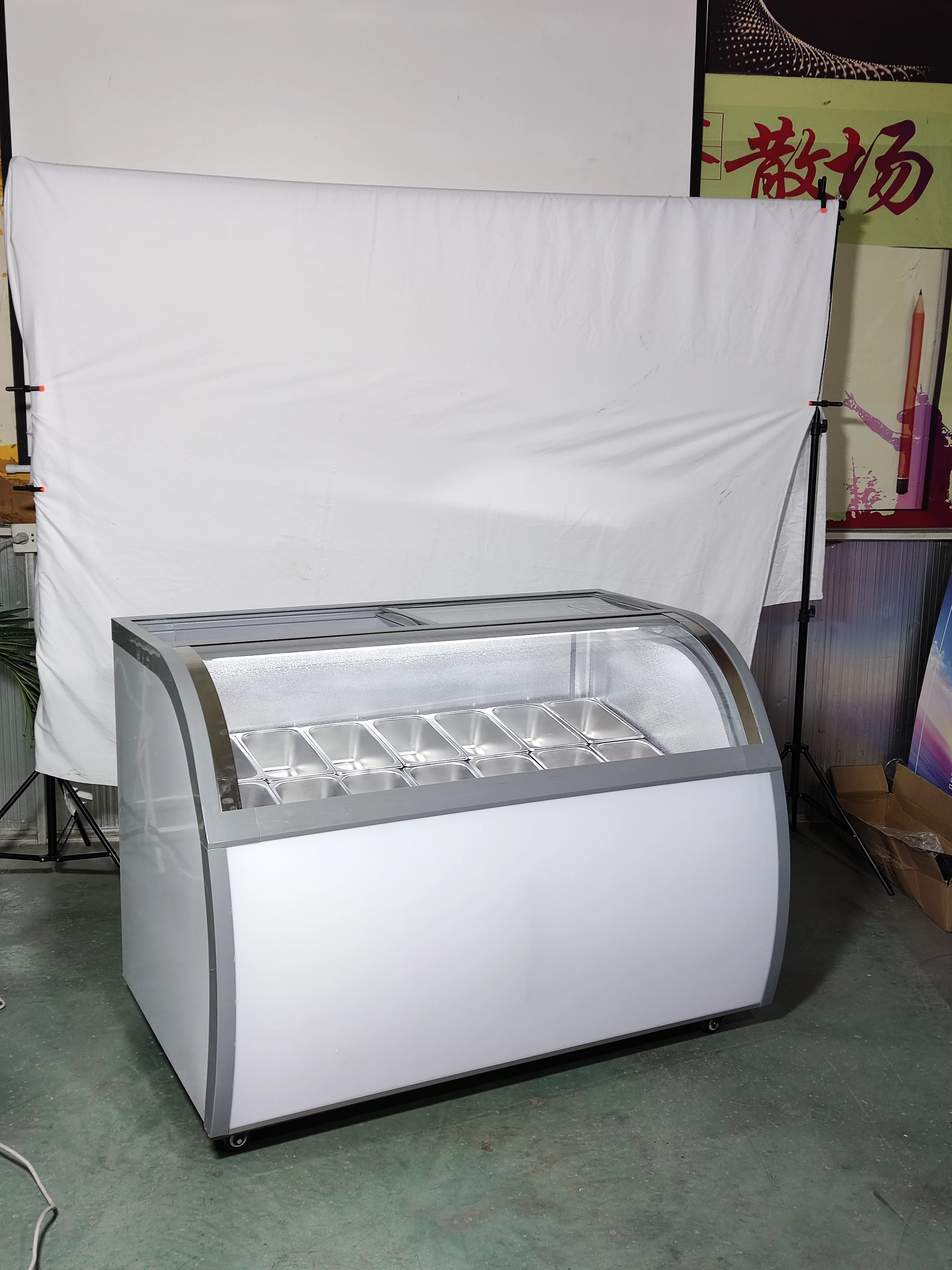 Hot sale popular commercial deep frozen ice cream sea food display cabinet