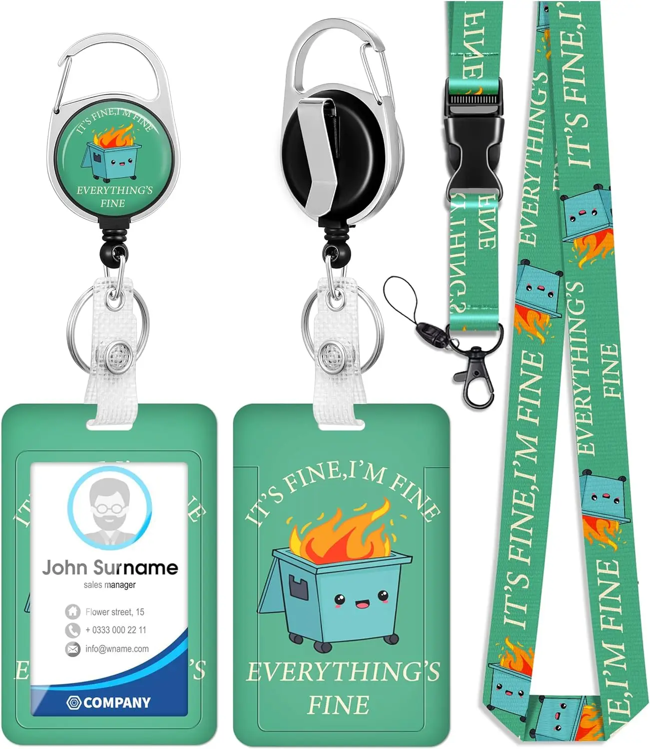Christmas ID Badge Holder Lanyard Retractable Badge Reel Clip Neck Strap Christmas Lanyard for Keys Holder
