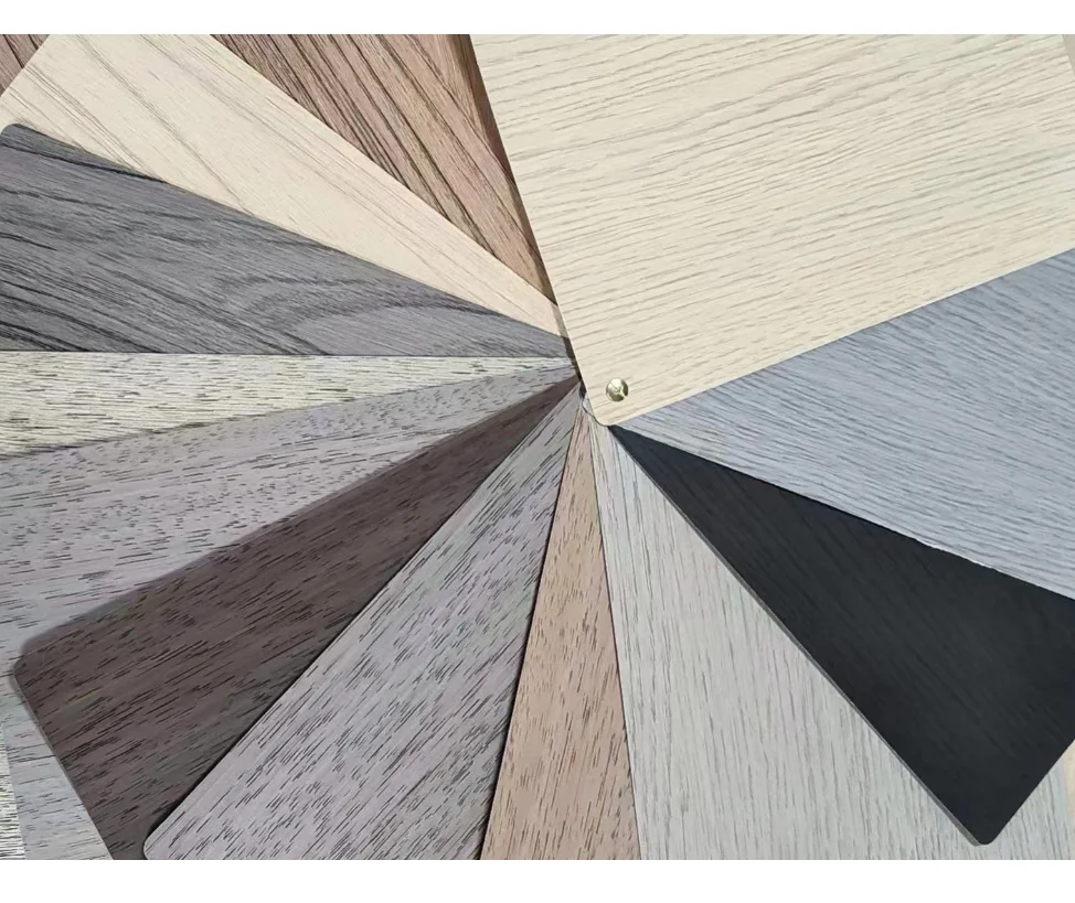 Customized thickness color anti scratch stain resistant PVC decorative film for indoor wall panels using vacuum wrapping way