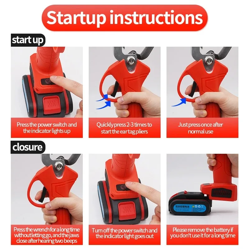 Electric Animal Ear Tag Applicator Livestock Plier for Sheep Goat Cattle Pig Pet Marker Tool