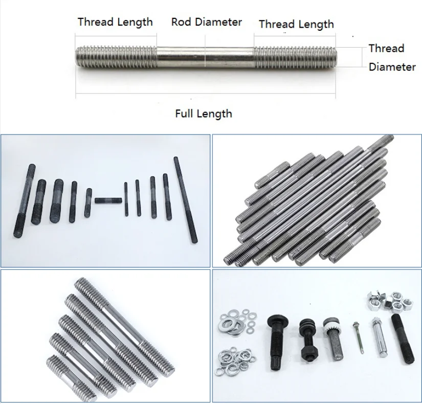 wholesale price 304 stainless steel stud bolt 12.9 stud bolt auto wheel stud bolts