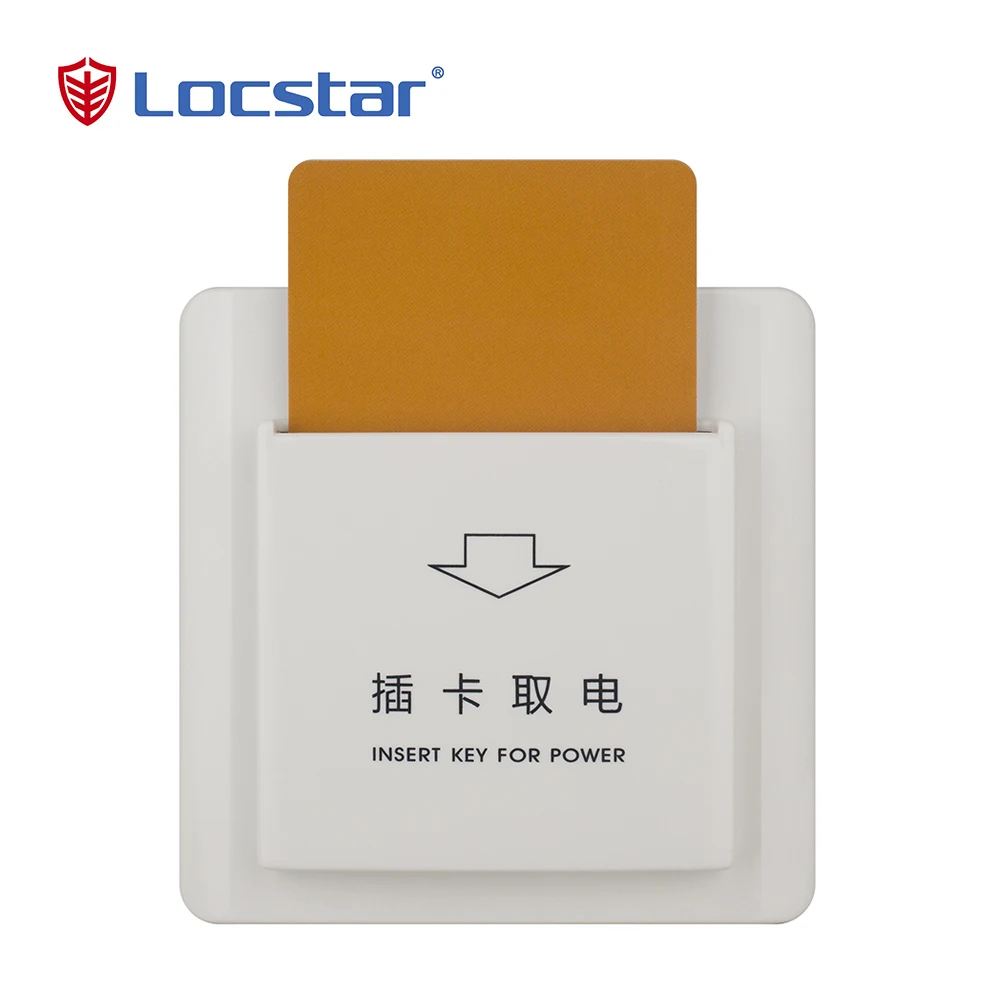 Smart Mifare Power Rfid Key Card Energy Hotel Energy Saving Switch Hotel Room White with Silk Print 110V--220V KS-C-301Q Locstar