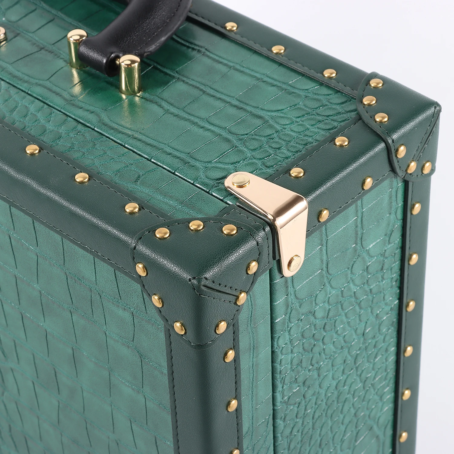 13-Inch Crocodile Grain PU Leather Luxury Custom Suitcases Unisex Travel Bags and Luggage Sets with Carry Luggage Case