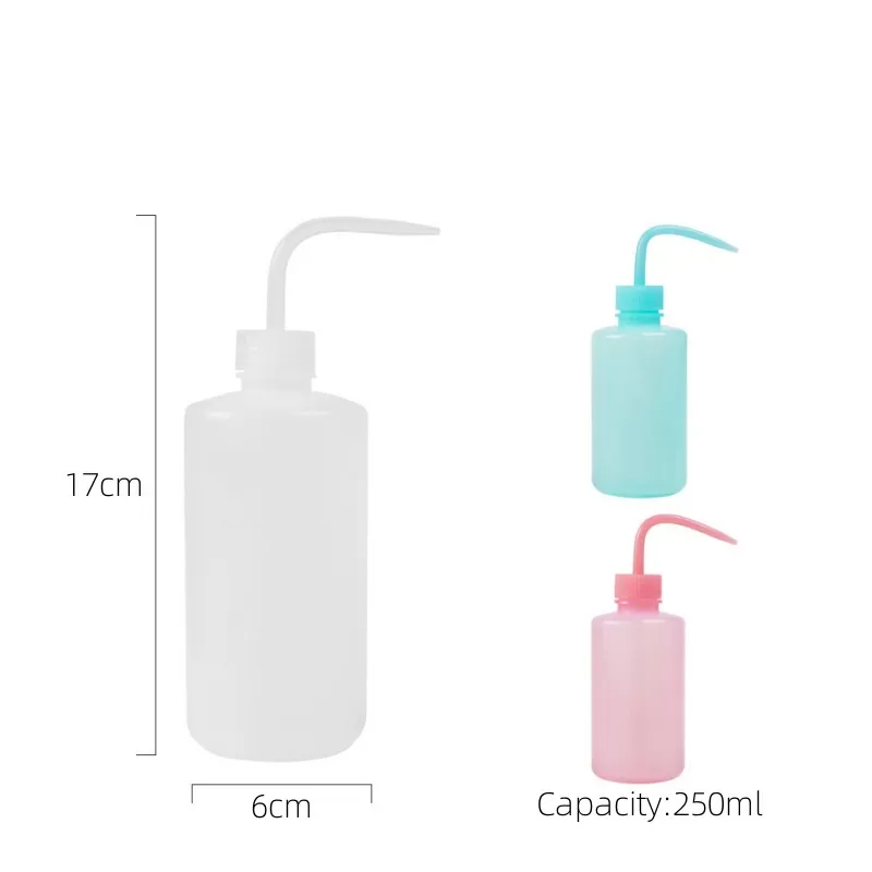 Eyelash plastic wash bottles tattoo washing bottle plastic bag round pet clear bottle Graduated 250ml