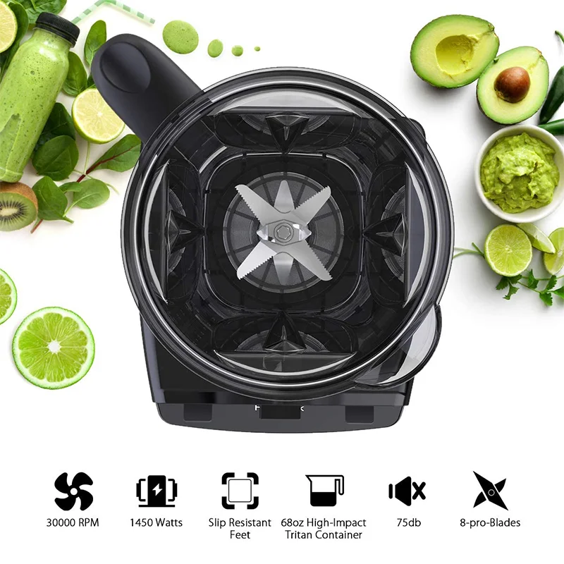Сверхмощный блендер Biolomix 3HP 2200 Вт коммерческого класса с таймером миксер соковыжималка комбайн для фруктов холодных смузи без БФА ёмкостью 2 л