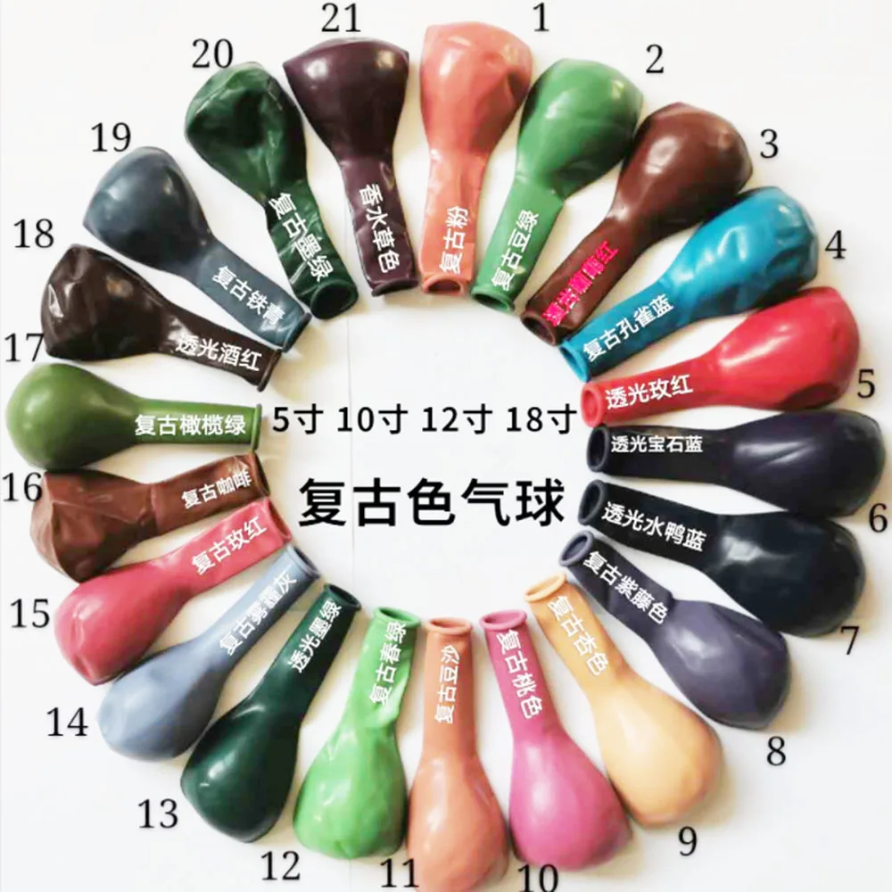 100pcs 10 Inch Retro Latex Balloon for Birthday Wedding Baby Shower Anniversary Jungle Party Decoration  Garland Kit