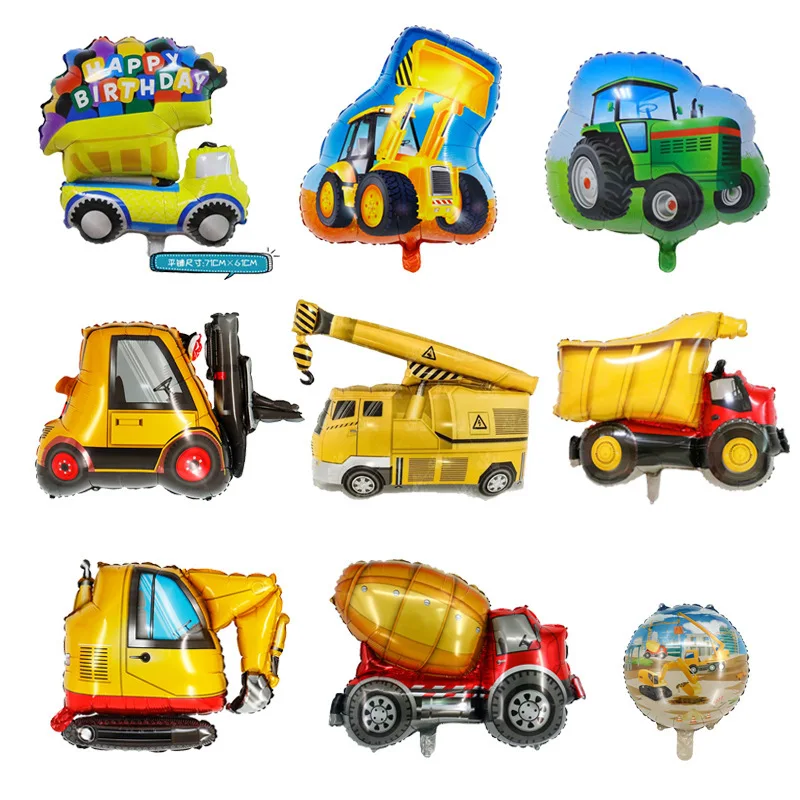 New Engineering Fleet Vehicle Truck Cartoon Foil Balloon for Kids Toy