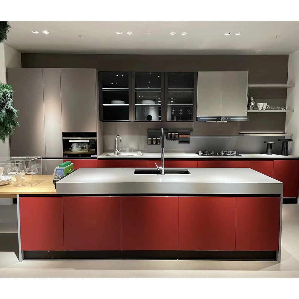 American style home furniture kitchen cabinet solid wood kitchen furniture