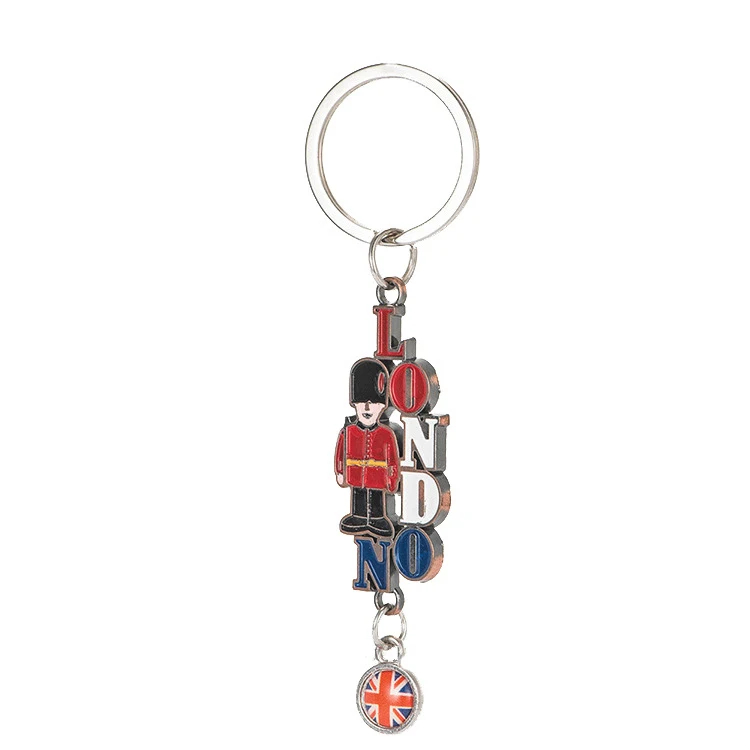 UK Flag Metal Keychain Souvenir Keychain British London Style Keyring Car Keyring Bag Charms British Theme Keychain