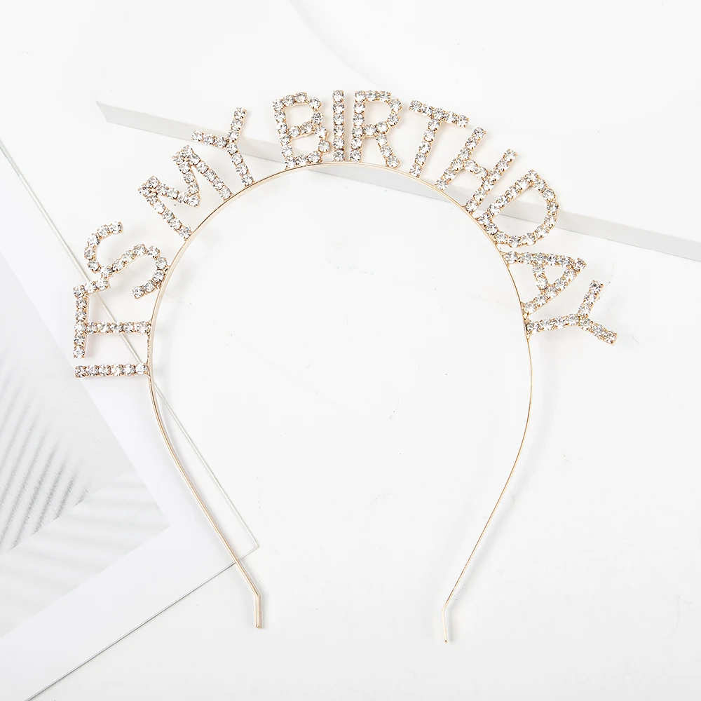 Manufacturing Production Bridal Jewelry Hair Rhinestone Birthday Girl Tiara Crown Headband Gold Diamond Headpiece