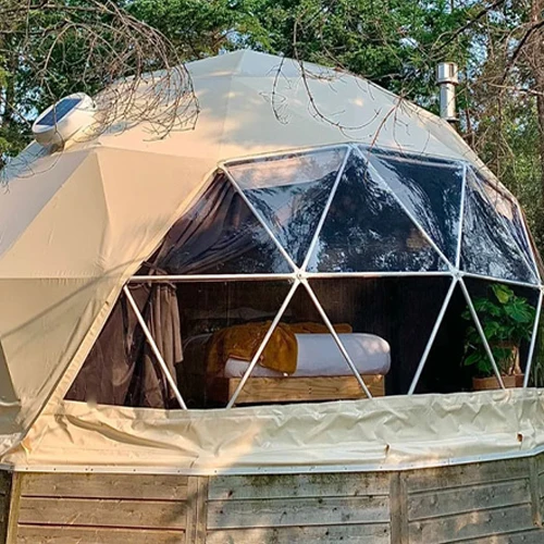 XiaSheng Jieol SupplierTransparentPVCRestaurantgloo6mGlassFabric Geodesic Garden Dome Tent Aluminum Pole for Outdoor & Hotel Use