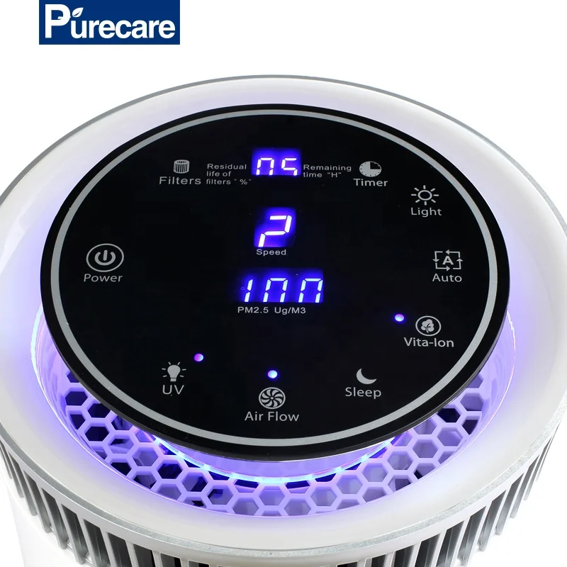 Electric UV Air Purifier UVC air ionizer H13 HEPA Filter air purifier with photocatalyst