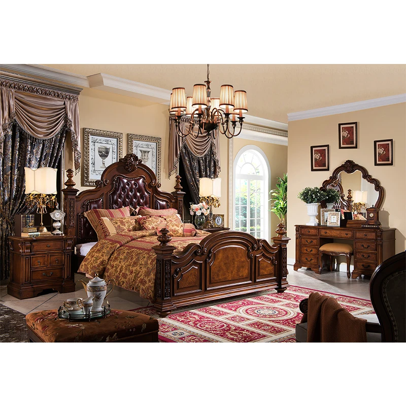 Home furniture royal King bed for antique bedroom furniture GH11.1