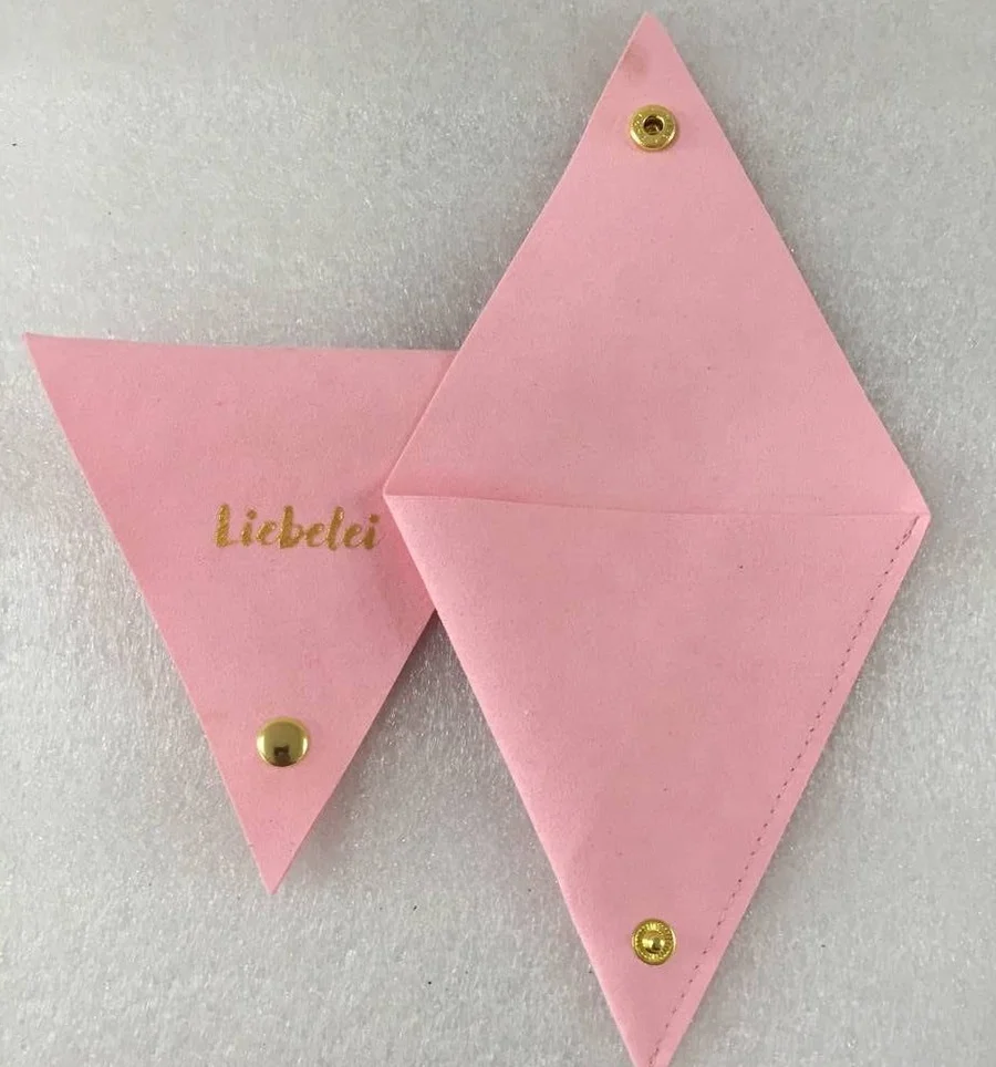Special Triangle shape  suede pouch for jewelry packaging factory directly