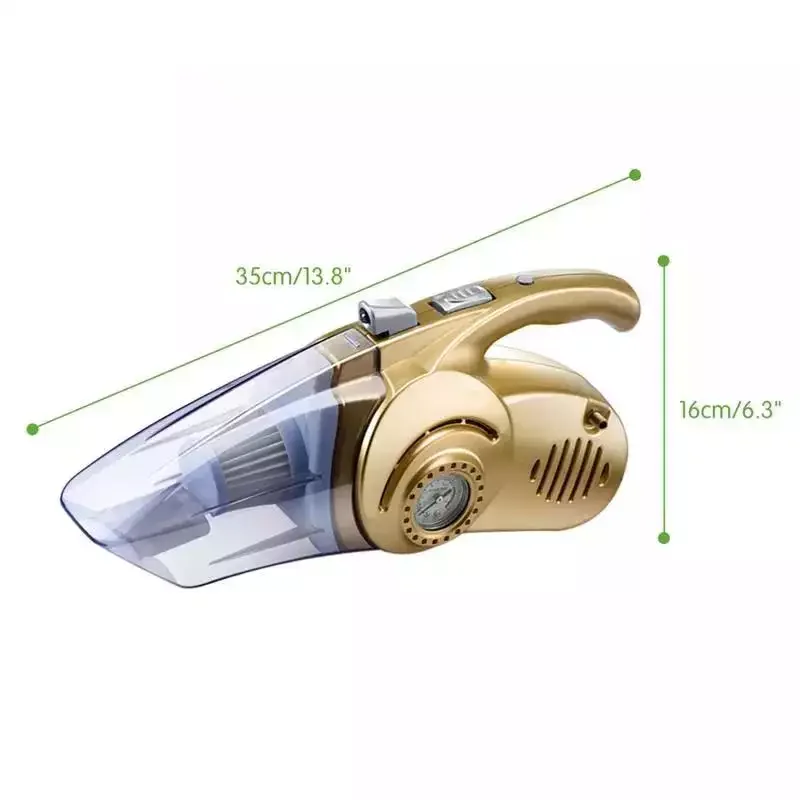Handheld Car Vacuum Cleaner,Inflator,Tire Pressure Gauge,Etc. 4 In 1 Car Air Compressor