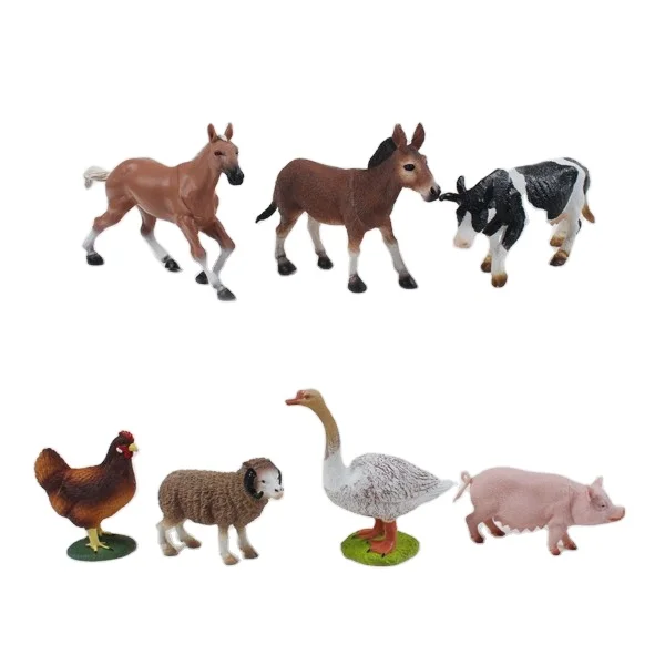 Custom Hot Selling Cheap Plastic Diverse Styles Small Farm Animal Toys For Kids Pvc Simulated Decorative Animal Figurines