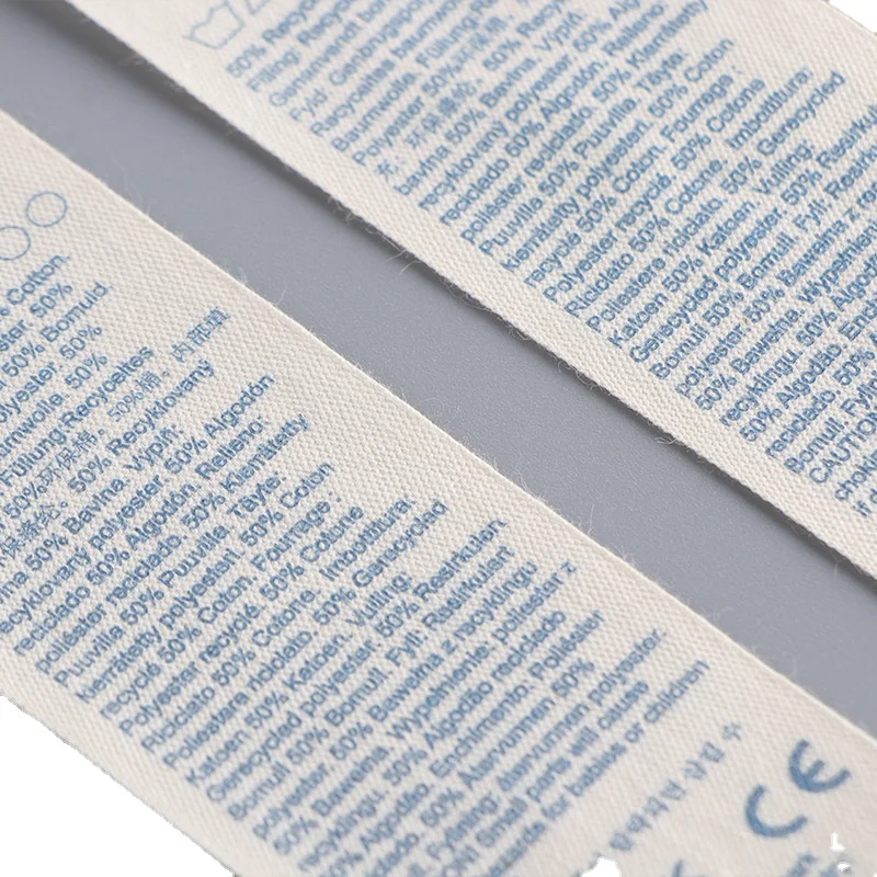 Wholesale High Quality Eco Friendly Cloth Tag Woven Folding Neck Clothing Taggs Labels