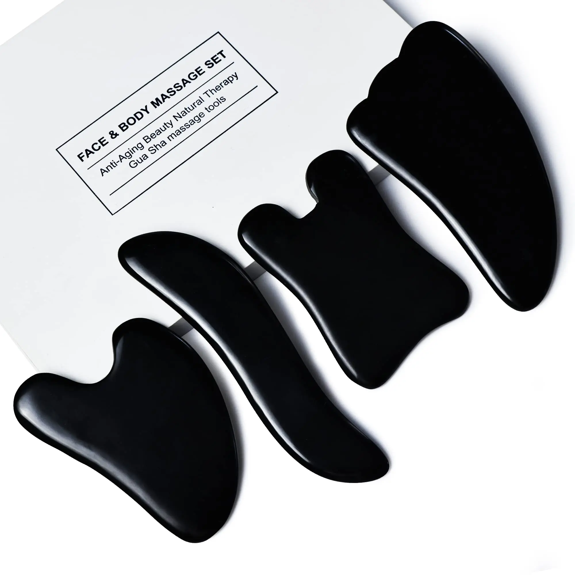 Natural Crystal Stone Guasha Massage Tool Gua Sha Facial Tool Guasha Board for SPA Acupuncture Trigger Point Treatment Gua Sha