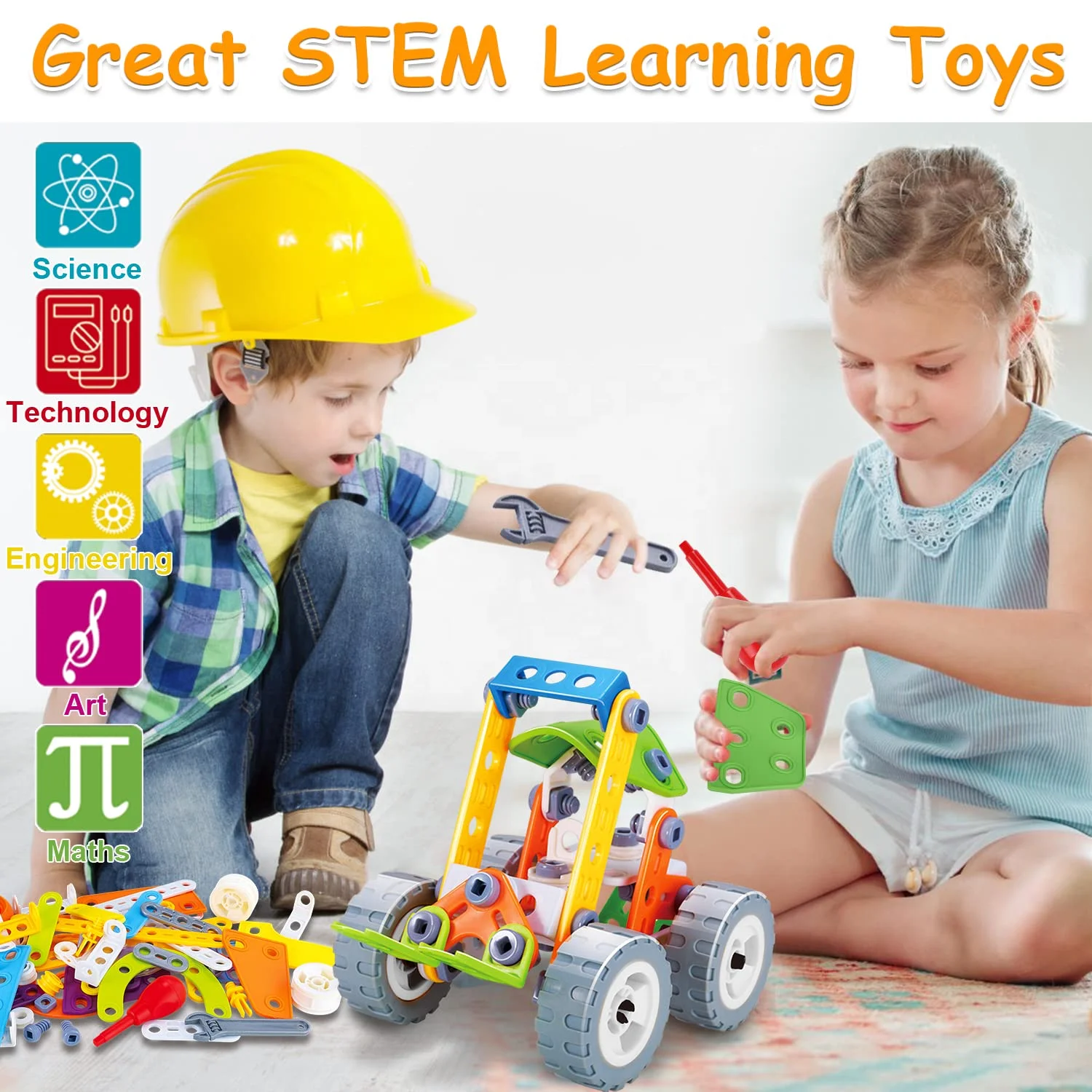 10 in 1 STEM Toys for Kids 167pcs Building Toys Kit Creative Construction Engineering Learning Toys for kids DIY Building Block