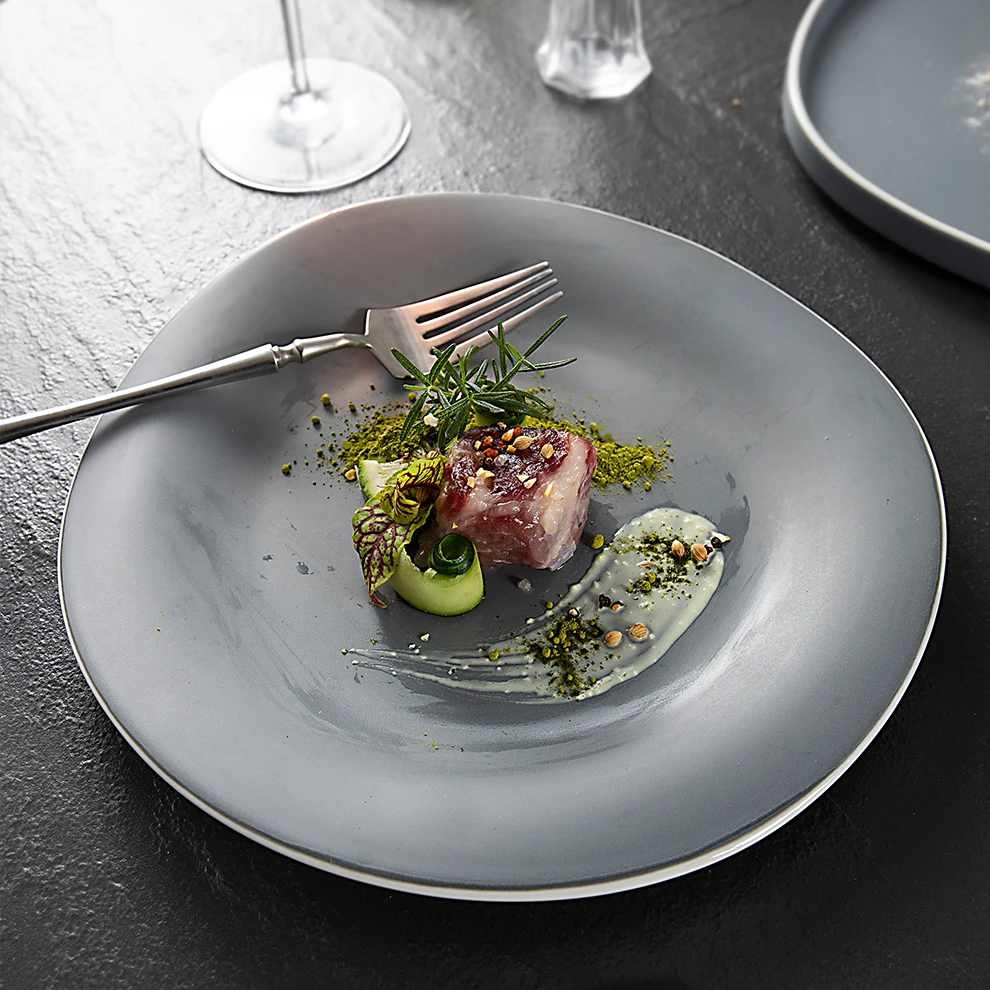 Необычная спиральная креативная керамическая посуда для 12 5 большие сервировочные тарелки роскошная тарелка