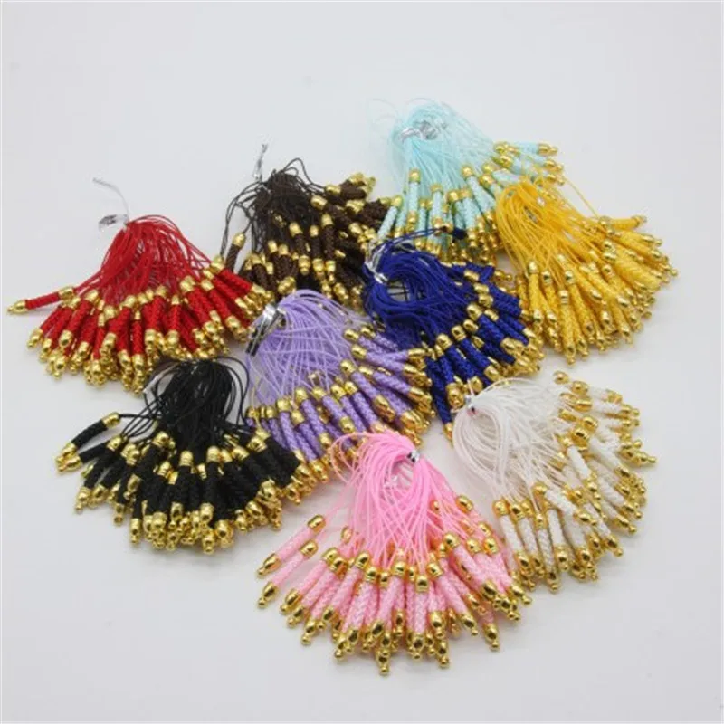 Hot Selling Mobile Phone Pendant Strap Chain Braided Rope Cord Wire with Hole for Keychain Charm DIY Jewelry Findings