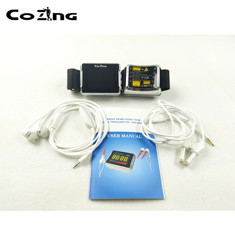 Dropshipping high blood pressure laser therapy device watch 650nm cold laser therapy wrist watch for diabetes rhinitis