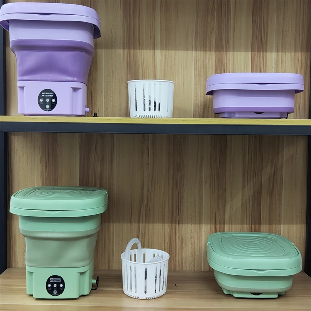 Small Rechargeable  Foldable Wash Machine Electric Portable Folding Mini Car Washing Machine Semi-automatic 5 Gallon With Dryer