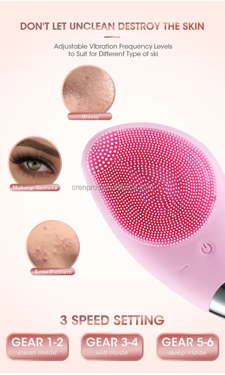 best selling 2022   Electric Silicone face cleansing brush vibrating face cleaner brush deep cleansing scrubber skin care tool