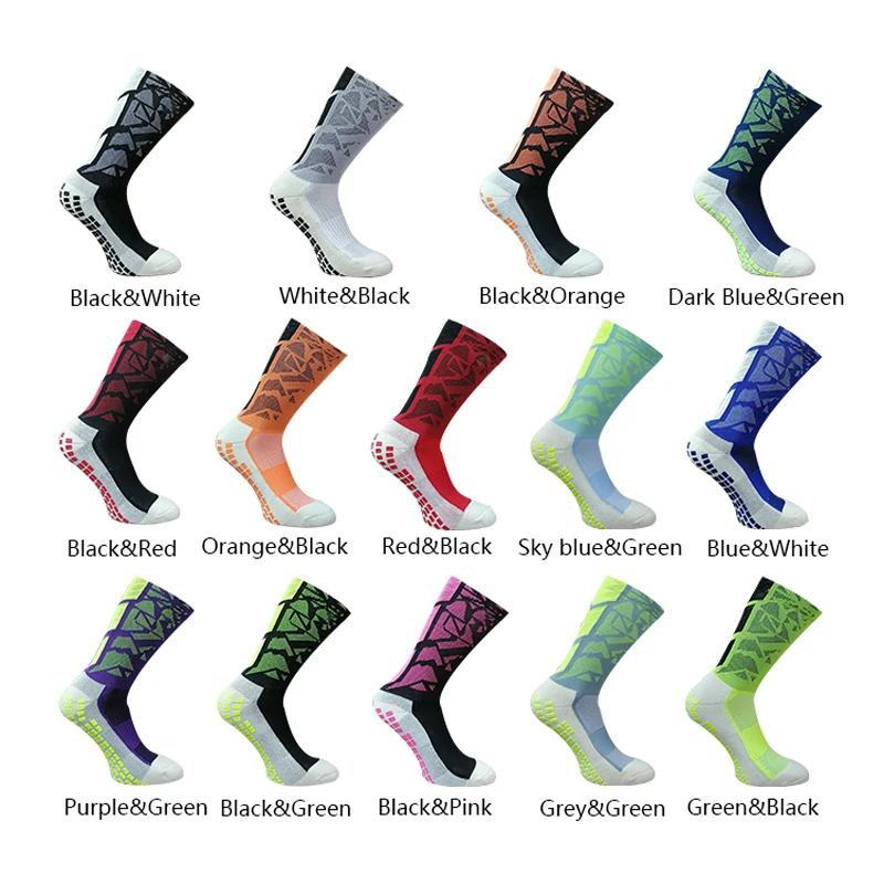 Wholesale Athletic Anti Slip Socks Colorful Men Short Crew Long Sport Soccer Football Grip Socks