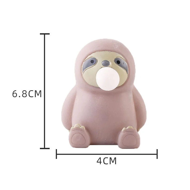 Wowei Cute Animal Anti-Stress Ball Decompression Sloth Blowing Bubbles Toys Soft Sticky Squishi Stress Relief Toys Gift