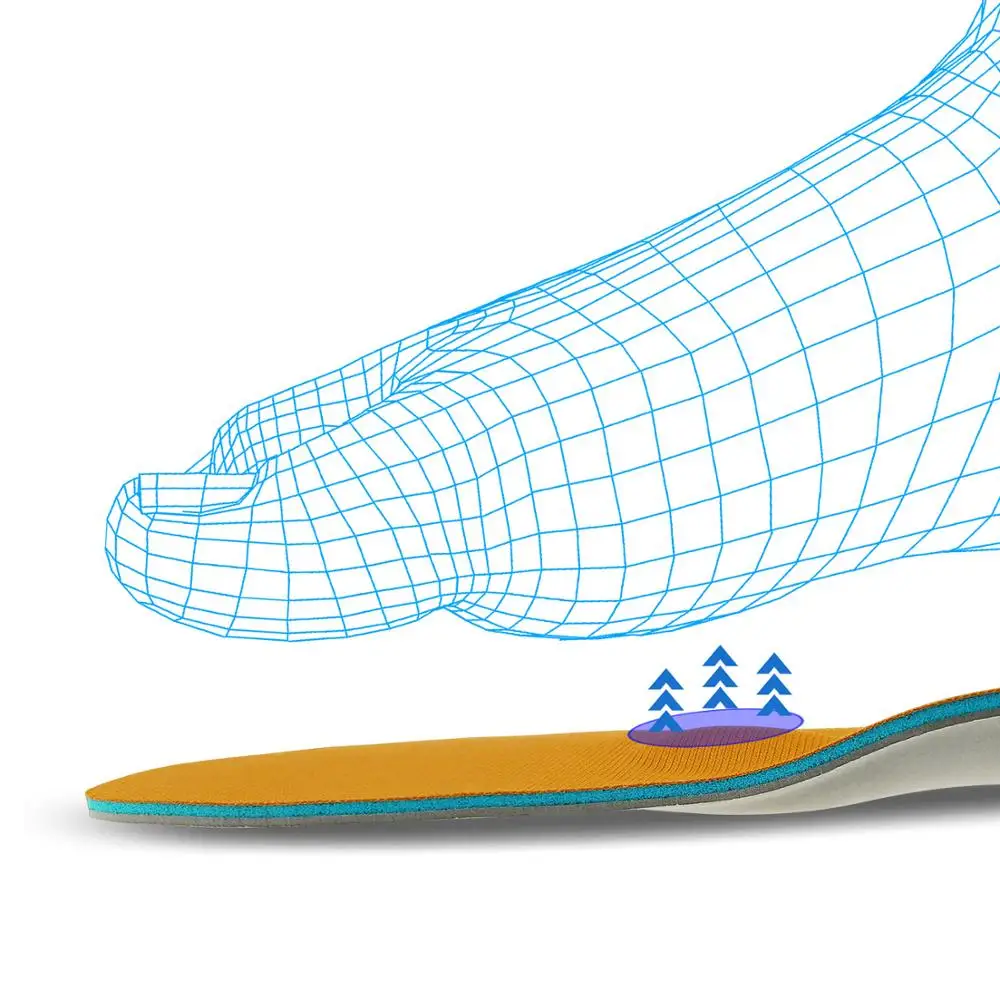  Memory foam EVA soft shock absorbing flat feet orthotic insoles arch support inserts foot