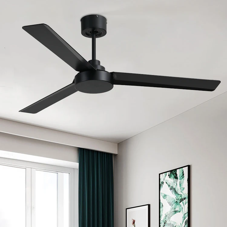 Blades Ceiling Fans without Lamp Remote Control Three Leaf ABS DC Motor 52inch Electric Ceiling Fan with Light Free Spare Parts