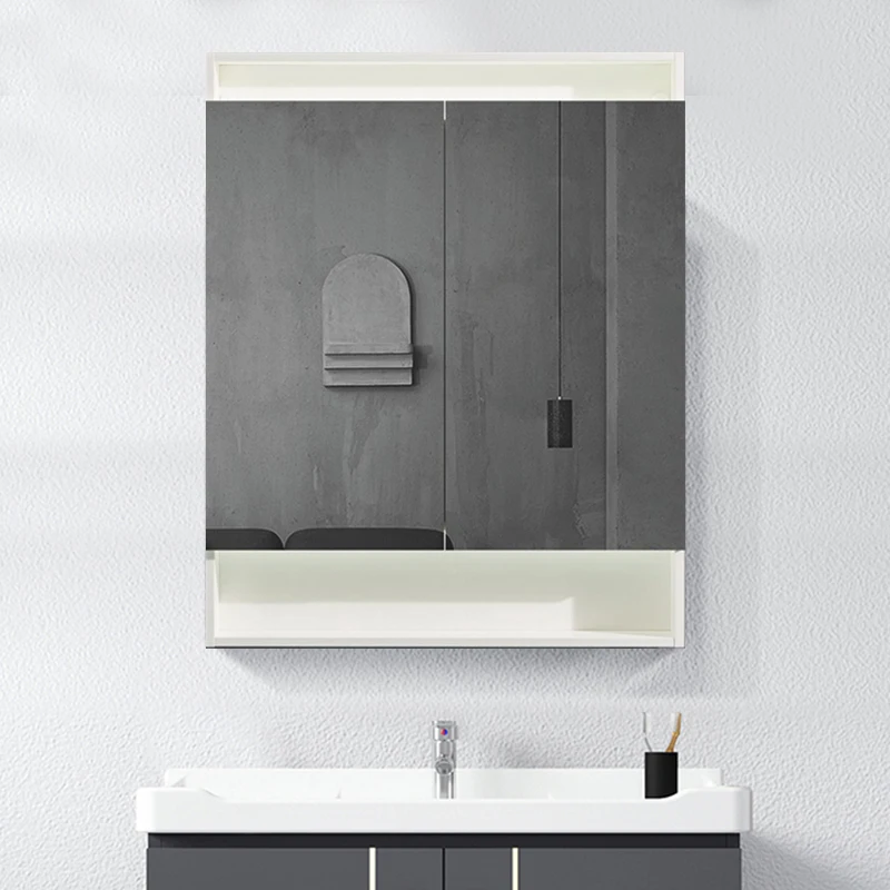 Led Light Mirror Storage Customized Wholesale Soft Close Door Plywood Mirror Cabinet With Led Light