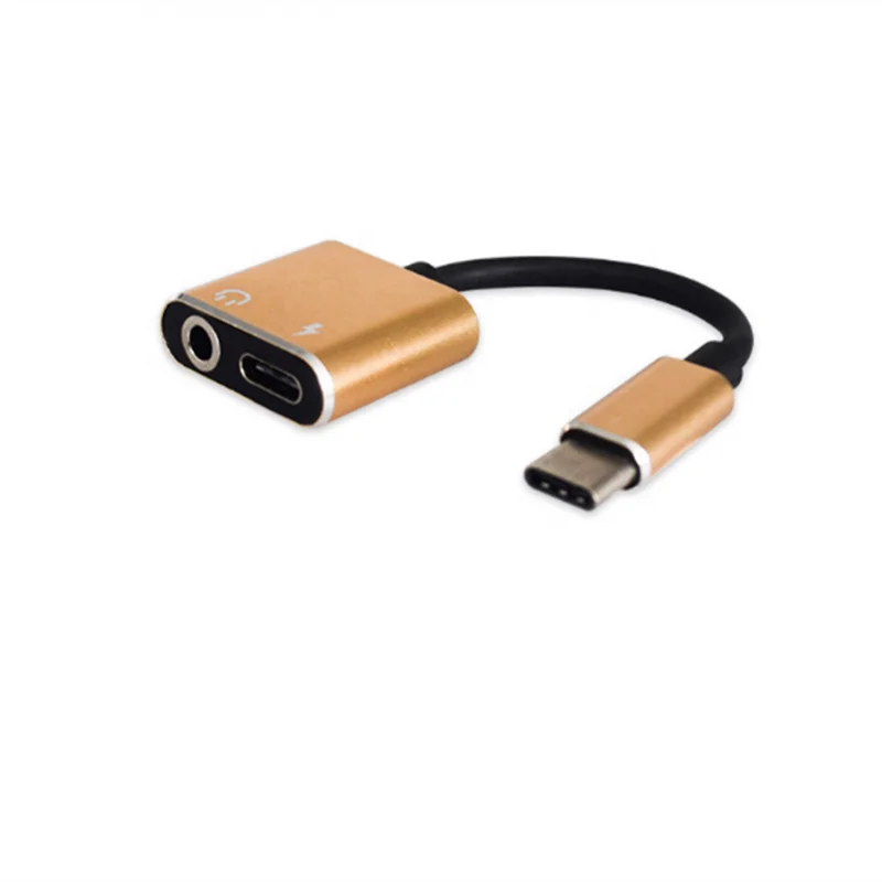 High quality Type C to 3.5mm Audio Jack 2 in 1  Headphone Adapter Charger Charging Cable for Cellphone