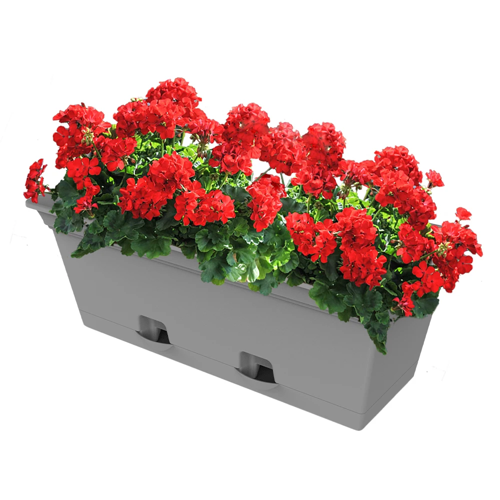 Factory Outlet Customization Large Rectangular Outdoor Black White Fiberglass Hotel Garden Planter Flower Trough Pot Box