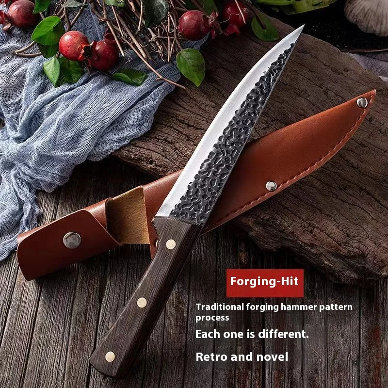High carbon steel butcher knife meat cleaver bone slicing handmade forged butcher skinning knife