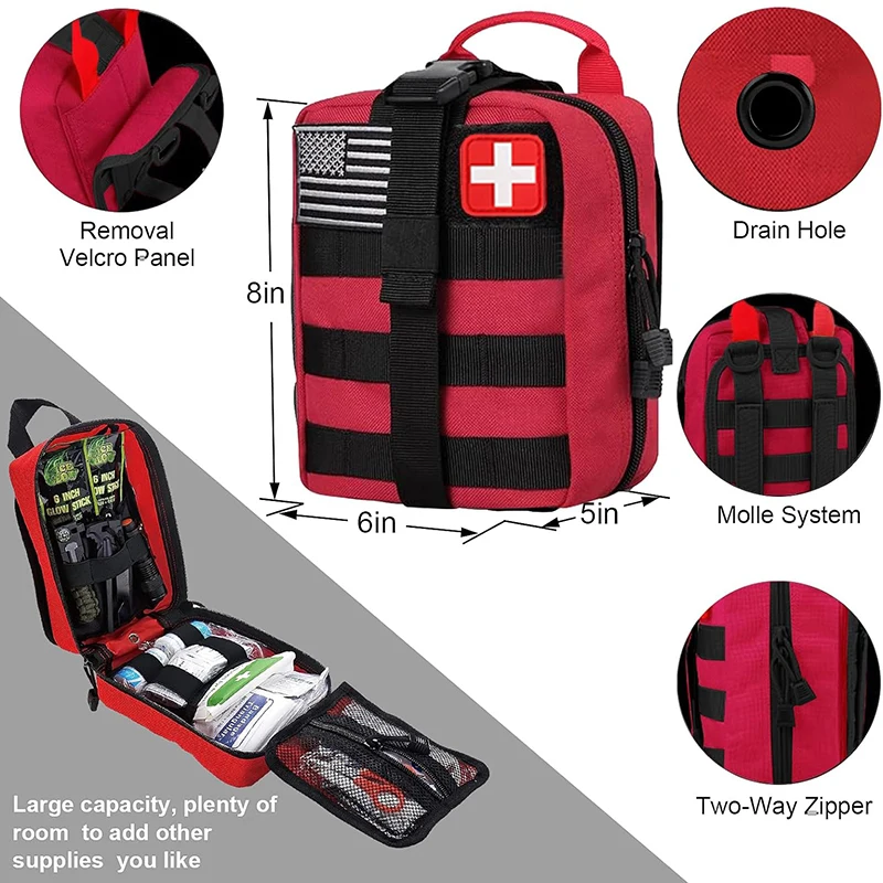 Professional emergency 142pcs Camping survival kit Wilderness SOS Fishing Hunting bag Adventure outdoor gear First Aid kits