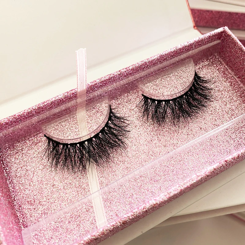 private label real mink fur logo packing wholesale fluffy cluster lash vendor full strip eyelashes naturel lashes