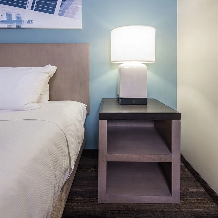 Hyatt House Modern Design Hotel Room Furniture Set King Size Bed Wooden Headboard Panel Bedroom Sets 5 Star Hotel Furniture