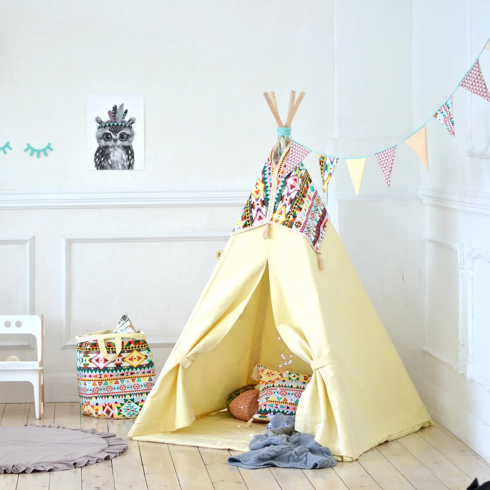 3-8 year old girls playing on party with 100% cotton secure for Girls teepee