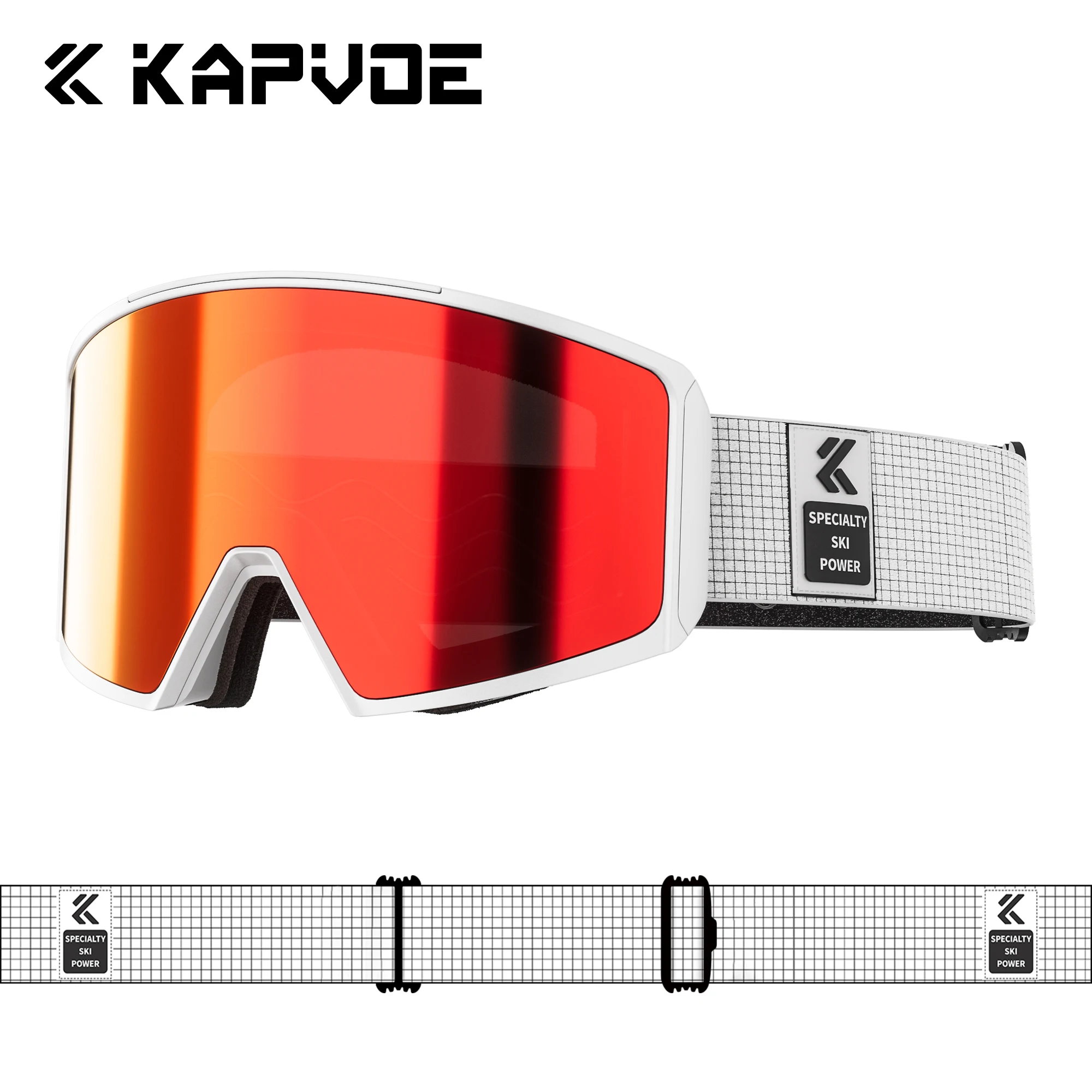 Профессиональные горнолыжные очки с защитой от ультрафиолета и ультрачеткими зеркальными линзами покрытием Revo для максимальной четкости