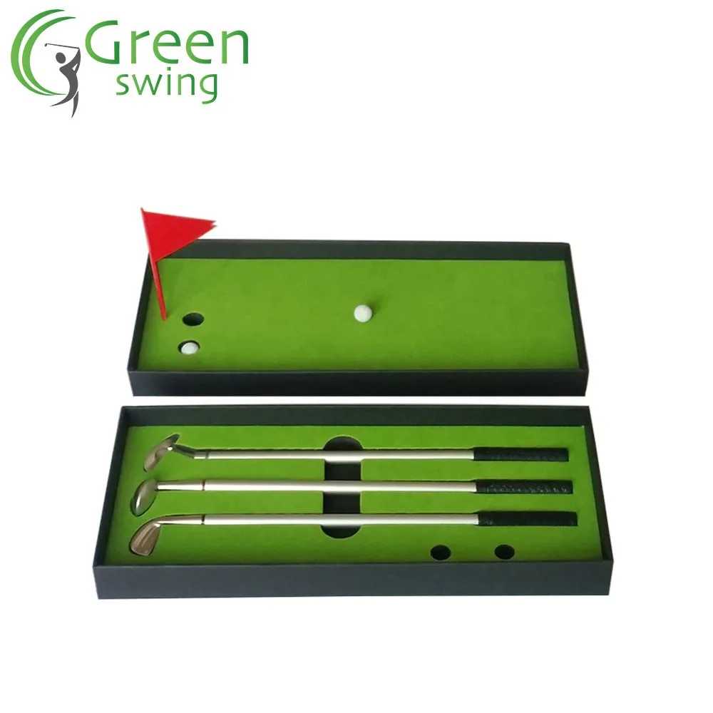 Best-Seller Golf Ballpoint Pen Gift Set Mini Golf Set Desktop Souvenir with Putting Green