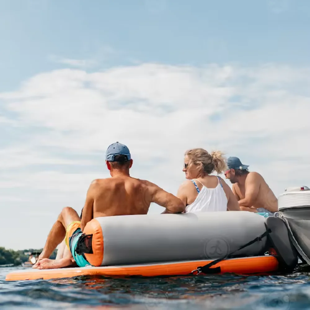 Outdoor Beach Pool Lounger Inflatable Floating Water with Backrest Drop Stitch Water