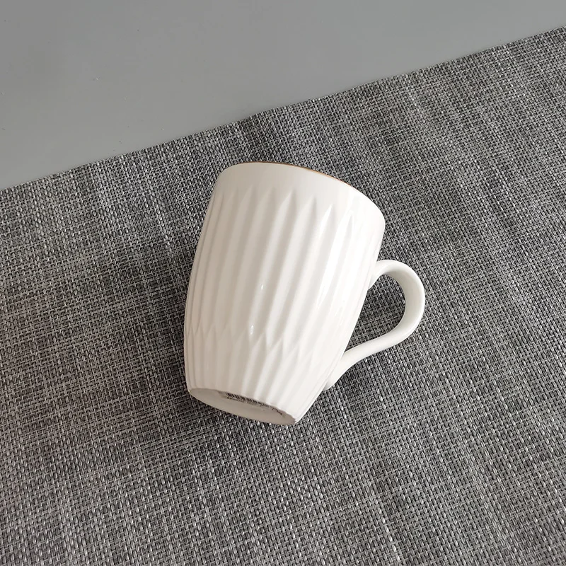 Wholesale Chaozhou New Bone China Pink Color Porcelain Coffee Cup Embossed Customised Ceramic Mug